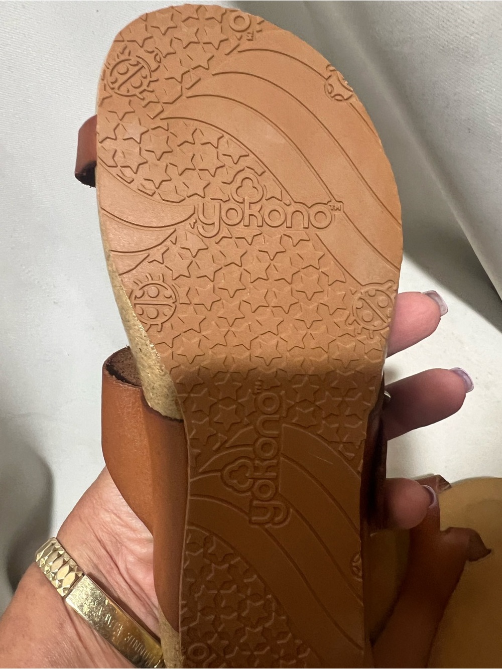 Yokono Spain Brown Leather Toe Ring Sandals Buckle Comfort Sandals Size 6 - Picture 9 of 9